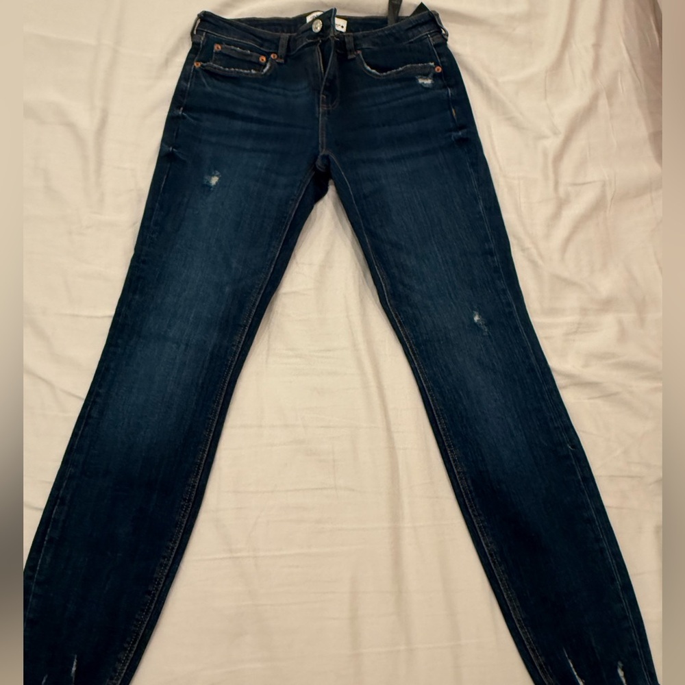 Zara Women's Deep Blue Skinny Jeans